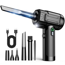 Compressed Air Duster: 100000RPM Electric Air Duster with LED Light Mini Air ...
