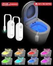 Toilet Light Motion Sensor,IP65 Waterproof Night Lights,8 Colors LED Rechargeabl