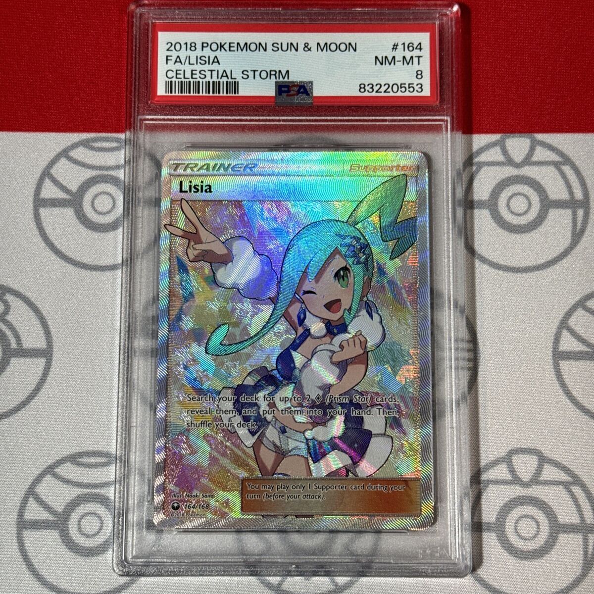 PSA 8 Lisia 164/168 Celestial Storm 2018 Sun & Moon Pokemon PSA 8 Lisia 164/168 Celestial Storm 2018 Sun & Moon Pokemon