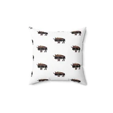 Whimsical Buffalo Print Pillow - Cozy Home Décor