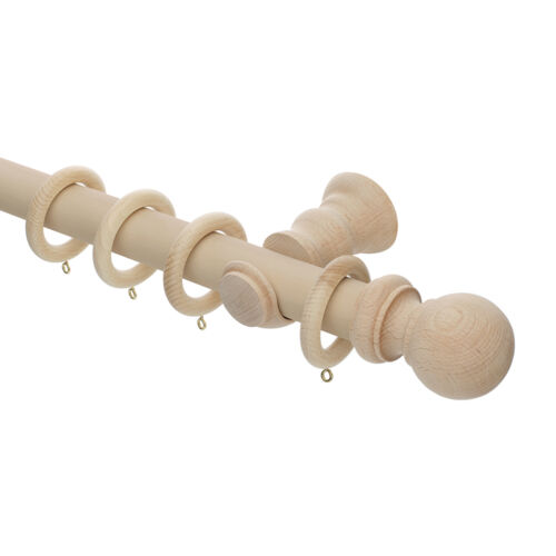 35 50mm Wooden Curtain Pole Sets, 10ft Curtain Pole