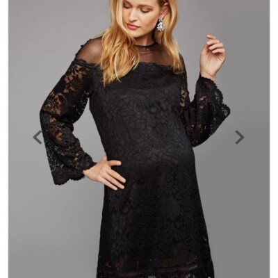 sheer black maternity dress PinkBlush Black Lace Overlay Maternity Maxi Dress