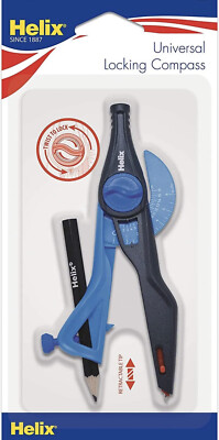 Helix Large Plastic Locking Compass with Safety Point, Assorted Colors