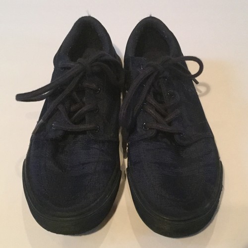 Polo Ralph Lauren Canvas Lace Up Shoes Navy Blue Youth Boys 3 Faxon II - Picture 2 of 7