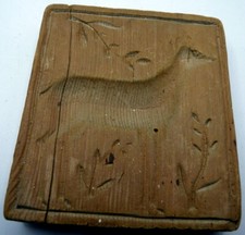 Antique c.1800 German DEER SPRINGERLE COOKIE  Butter MOLD Hand Carved Primitive