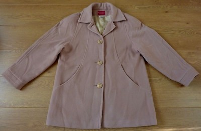 Vintage Mantel Wolle Kaschmir Mischung Les Essentiels de Daxon Damen Camel Gr UK 16