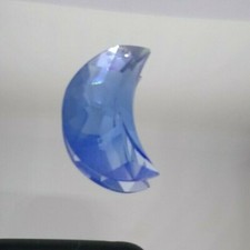 Swarovski Crystal Medium Sapphire 30mm Moon 8816 Pendant; Logo Etched
