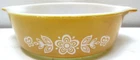 Vintage Pyrex Glass Round Casserole Bowl or Dish Butterfly Gold 1 Pint # 471