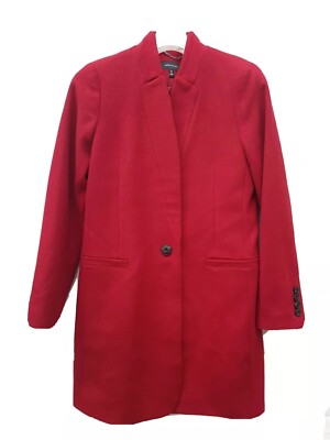 Karen Millen Women Red Wool Blend Coat Size UK10 UK