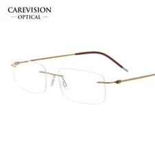 Men Pure Titanium Rimless Reading Glasses UV400 Coating Lens Reader +0.00~+5.00