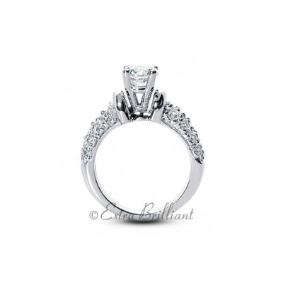 1.46ct G/SI3/Ideal Round AGI Cert Diamonds 14kw Gold Pave-Rows Classic Ring 7.1g