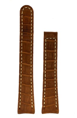 Ebel 908 Genuine Alligator Leather Brown 15MM x 12MM Deployment Buckle Strap