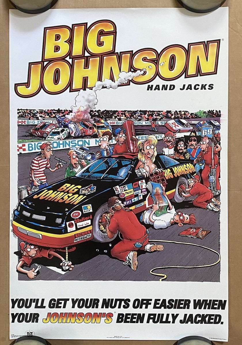 Big Johnson Vintage Poster Hand Jacks Race Car NASCAR Racing 1994