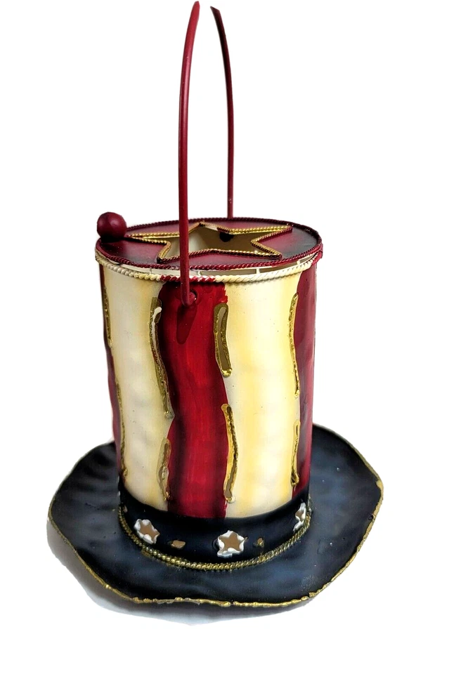 Bandera Americana Sombrero Luz de Té Candelabro Lata 6 pulgadas de Alto Lote de 7 Foto 3 de 4