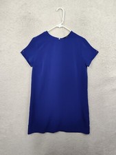 Forever 21 Women Dress Small Blue Polyester Short Sleeve Shift Knee Length