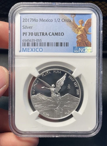 2017 Silver Proof Libertad, MEXICO 1/2 oz Proof Silver NGC PF70 Ultra Cameo