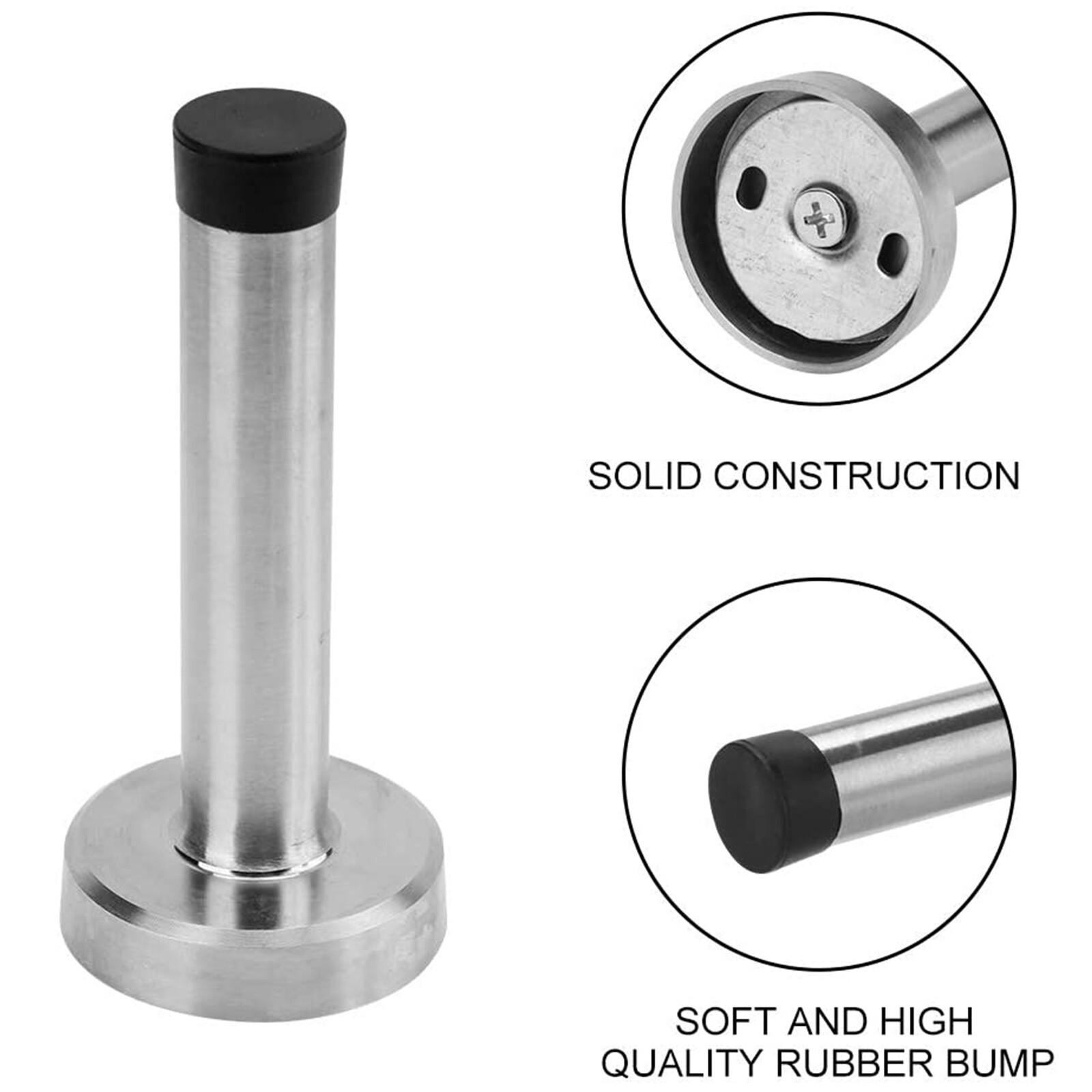 Projection Door Stop Skirting Wall Mounted Doorstop Rubber Buffer