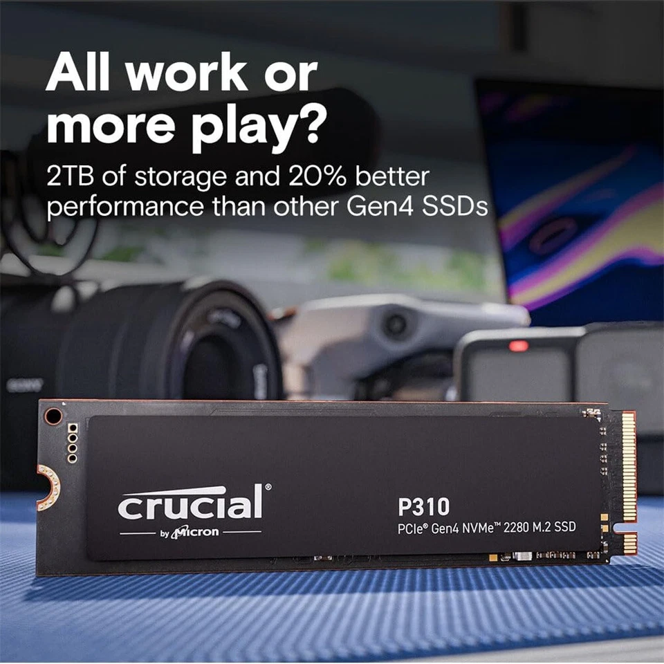 Crucial P310 500GB 1TB 2TB M.2 SSD PCIe 4.0x4 NVMe Internal Solid State Drive - Image 3 of 4