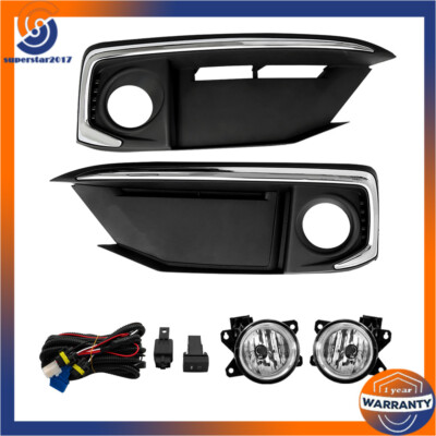 For 2019-2020 Honda Civic Front Bumper Fog Lights Lamps Set Right+Left Halogen