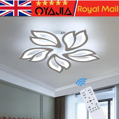 OYAJIA Modern Chandelier LED Lamp White Frame Ceiling Light Living Room Pendant Lights