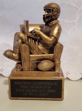 FANTASY FOOTBALL TROPHY AWARD FOOTBALL ARMCHAIR QUARTERBACK- FREE ENGRAVING 