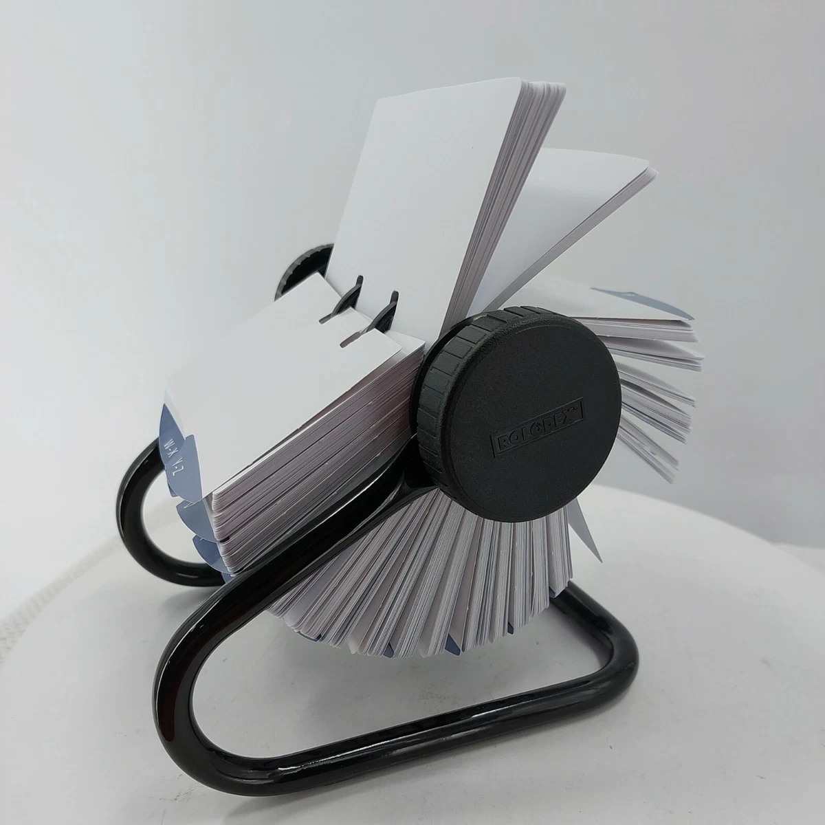 Colored Open Rotary Business Card File With 24 Guides By