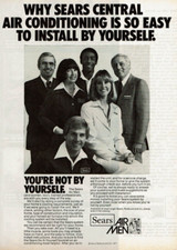 1977 Vintage Print Ad Why Sears Central Air Conditioning Is easy Install Air Men