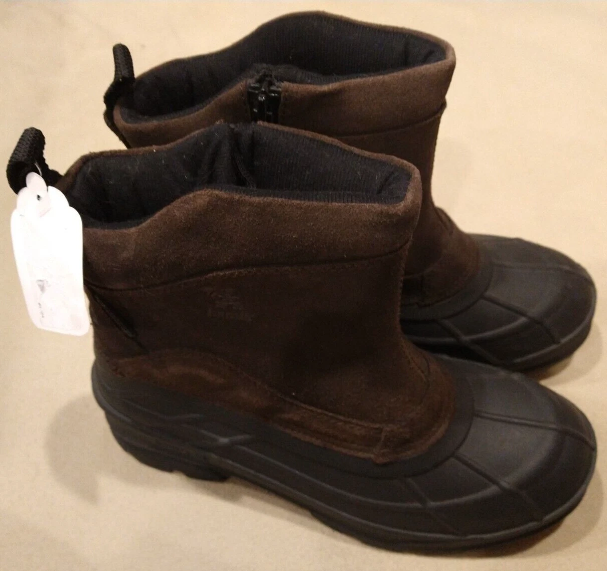 NEW Kamik Champlain 3 Slip On Zip Waterproof Snow Boots Mens 10 EU 43 Brown