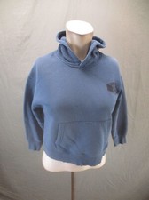 ZARA Size 8 Kids Unisex Blue Cotton Blend Front Pocket Fleece Lined Hoodie 694