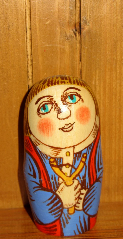 Nido Muñeca Rusa Matrioska Familia 5 Hecho por Artista "Mercado" Papá & Pez - Imagen 4 de 4