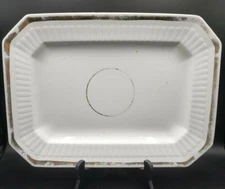 WOOD & SON Circa 1884 Royal Patent White Ironstone Meat Platter 14" England