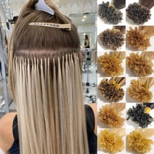 Keratin Fusion Nail U Tip Real Remy Human Hair Extensions 200S Pre Bonded U-Tips