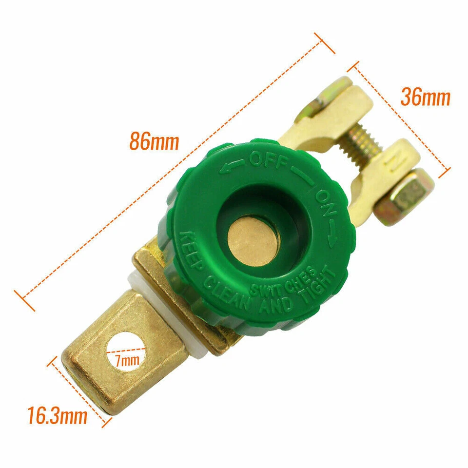 500A- Bateria Verde Desconexão Rápida Interruptor Mestre de Desligamento - Interruptor de Desligamento - Imagem 4 de 4