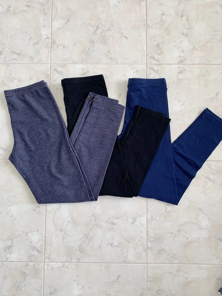 Pacote: 3 leggings básicas para meninas (preta, azul marinho, jeans) - Imagem 2 de 4