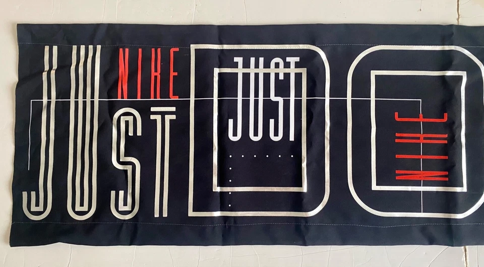 Vintage Fabric NIKE Just Do It Retail Store Advertising Banner Sign Shoes - Image 2 of 4