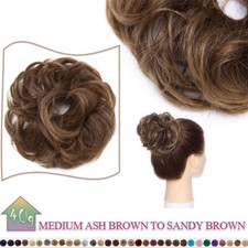 100% Wie Echthaar Dutt Haargummi Extensions Haarteil Messy Bun Haarknoten Lockig