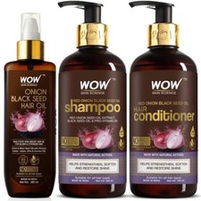 WOW Skin Science Onion Oil Hair Care Kit Shampoo, Conditioner, Hair Oil Ultimate