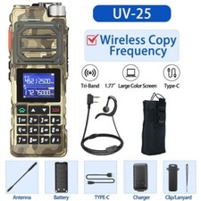 BAOFENG UV-25 WALKIE TALKIE LONG RANGE TRI-POWER TWO WAY HAM RADIO NOAA 10W BAG
