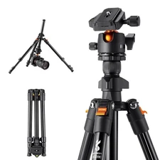 K&F Concept K234A1 4-Section Lightweight Aluminum Travel Vlog Tripod with Ball H