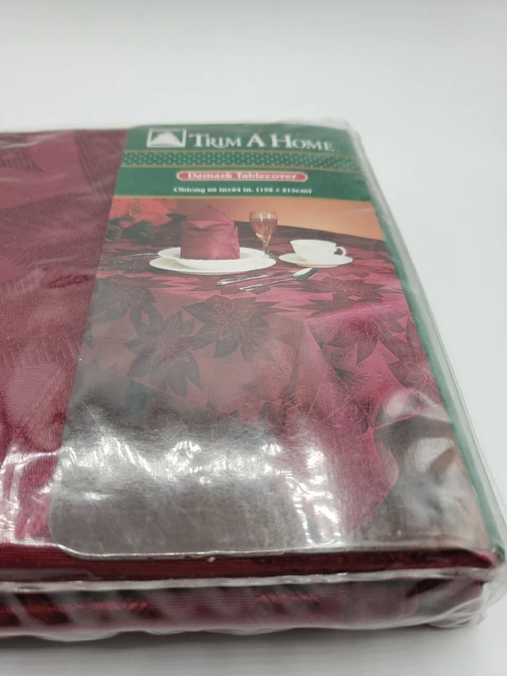 Mantel Damasco 60x84 Holiday Poinsettias Foto 3 de 4