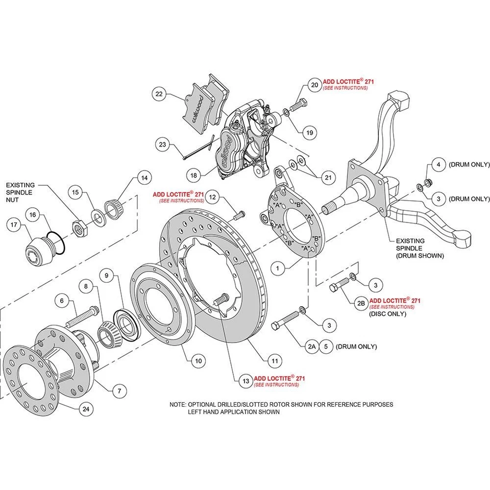 Wilwood 140-11073-D FDLI Pro Series Front Brake Kit, 70-74 Fits Ford/Mercury Foto 3 de 4