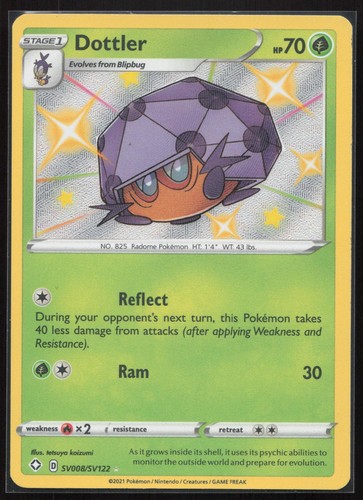 DOTTLER SHINING FATES SHINY VAULT SV008 SHINY RARE HOLO POKEMON CARD NM