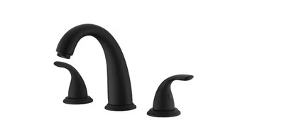 SUMERAIN Traditional 2-Handle Deck Mount Roman Tub Faucet in Matte Black S2142DS