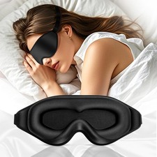 3D Deep Contoured Zero Pressure Sleep Eye Mask for Men Women, Blackout Blindfo