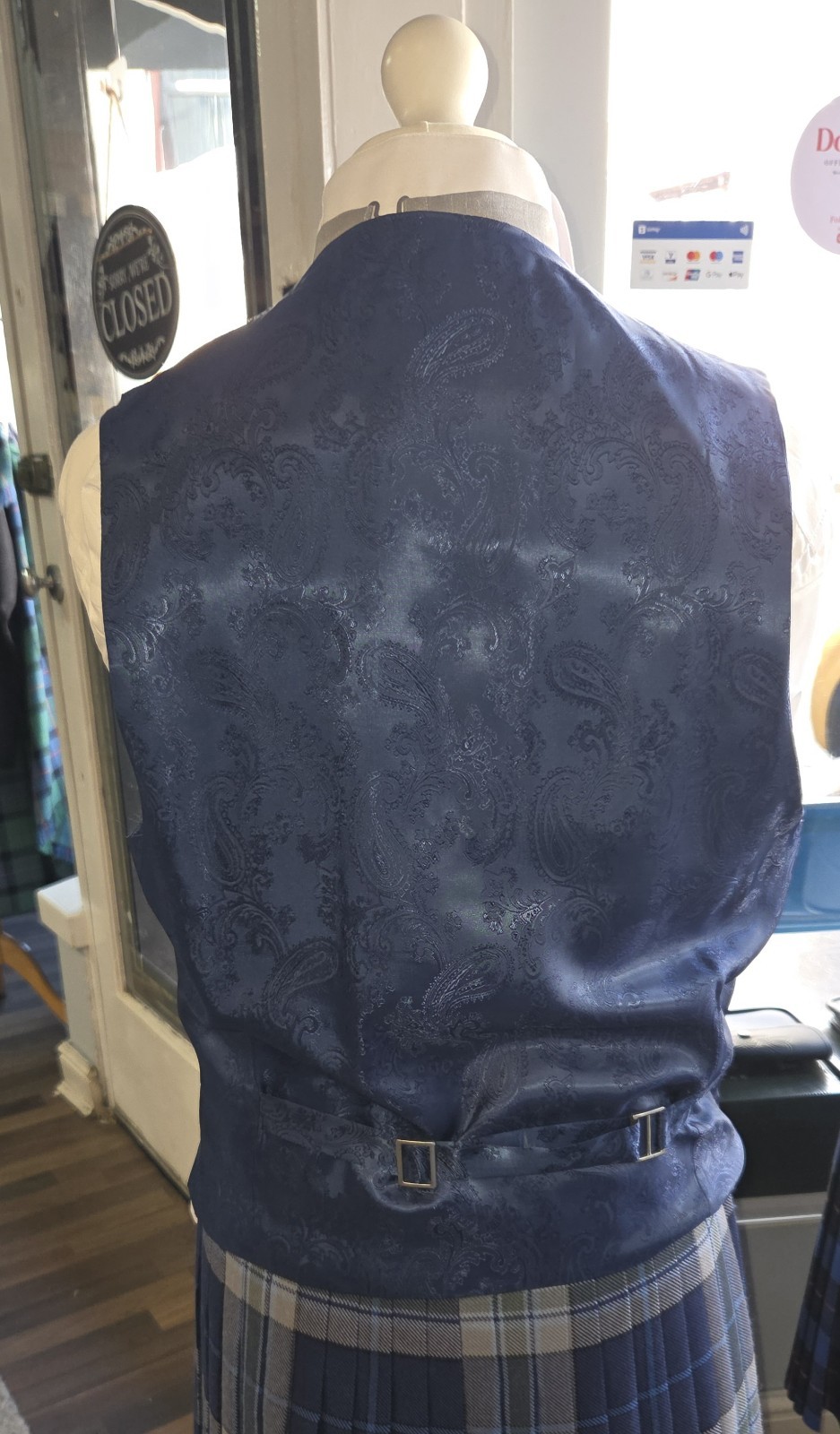 James Campbell Navy Arrochar Tweed Jacket & Waistcoat made In Scotland - 40 Reg image 6
