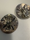 Vintage Sterling Silver 11.90 G Clip On Earrings Floral Design — photo 3
