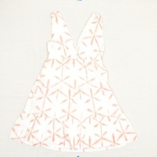 NEW Loft Women Fit Flare Dress Geometric V Neck Cotton Multicolor Size XS