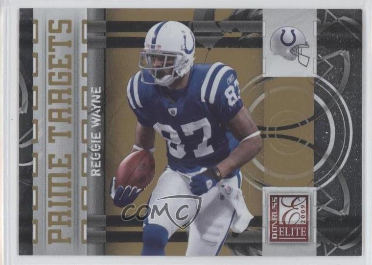 2009 Donruss Elite Prime Targets Gold 673/899 Reggie Wayne #5 0a1