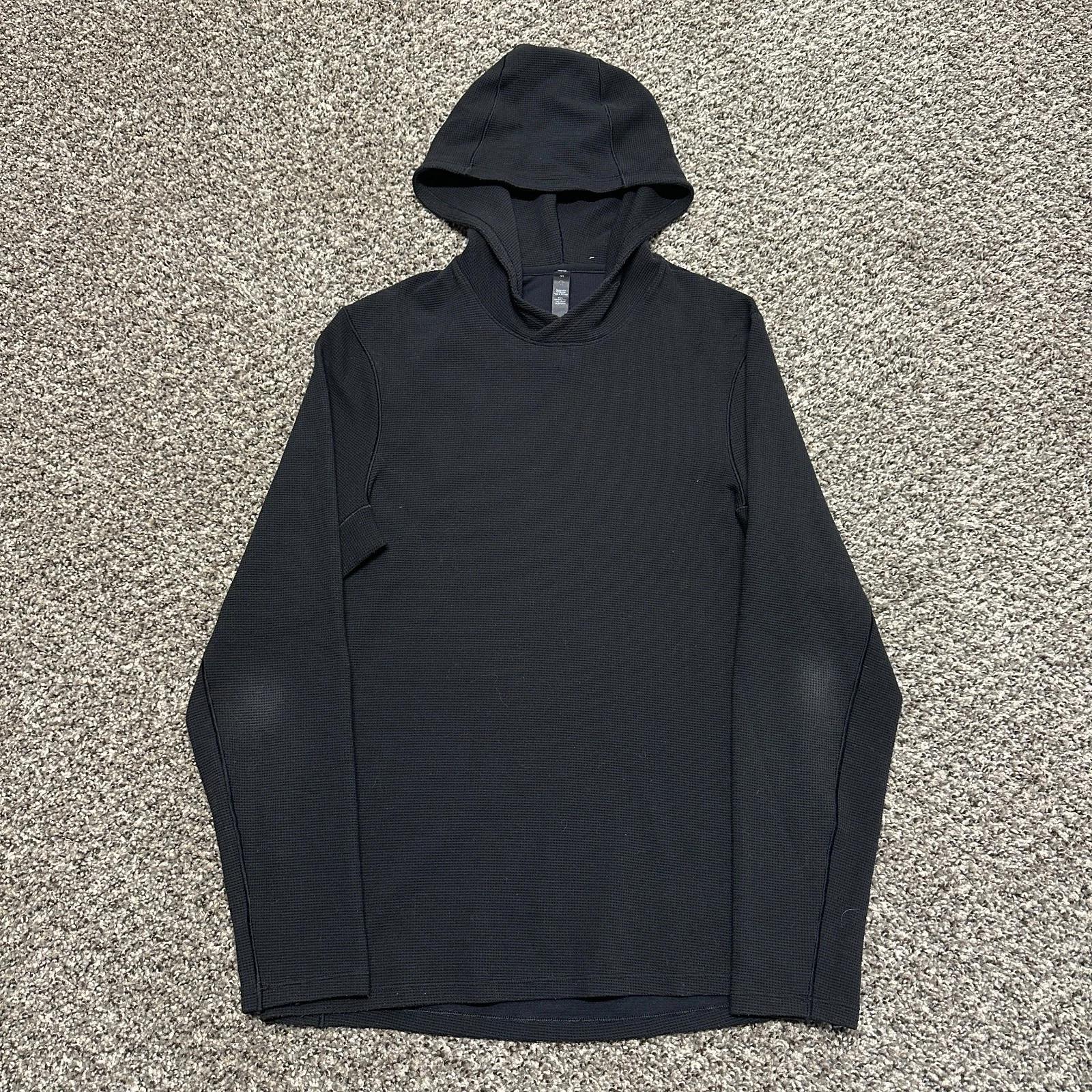Lululemon Shift Stitch Hoodie Size XS Black Waffle Thermal Knit - Pre-owned