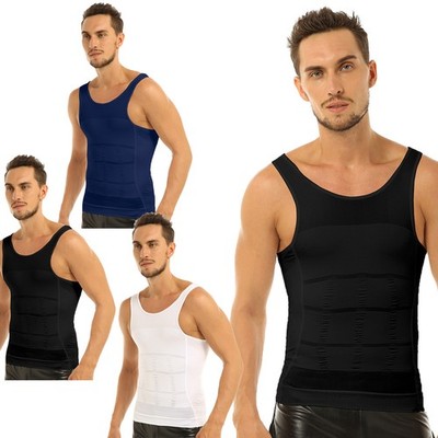 Herren Shapewear Unterhemd Body Shape Bauch Weg Shirt Figurformende Wäsche Tops